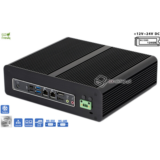 Komputer przemysłowy BOX 10. generacji Core i3-10100 3,6GHz 2xLAN 8GB M.2 SSD 128GB i3-H410-SSD128