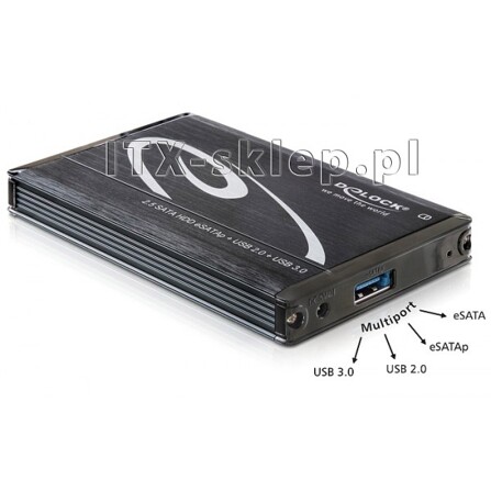 Obudowa zewnętrzna do dysku 2,5" Multiport USB 3.0 + eSATAp 9,5mm Delock 42488