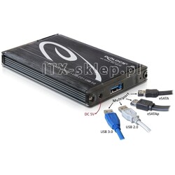Obudowa zewnętrzna do dysku 2,5" Multiport USB 3.0 + eSATAp 9,5mm Delock 42488