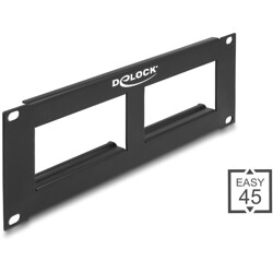 Moduł Easy45 krosownica 10″, wycięcie 2 x 90,5 x 45,2 mm 2U, czarna Delock 81379