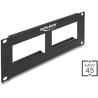 Moduł Easy45 krosownica 10″, wycięcie 2 x 90,5 x 45,2 mm 2U, czarna Delock 81379