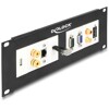 Moduł Easy45 krosownica 10″, wycięcie 2 x 90,5 x 45,2 mm 2U, czarna Delock 81379