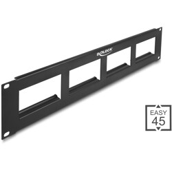 Moduł Easy45 krosownica 19″, wycięcie 4 x 90,5 x 45,2 mm 2U, czarna Delock 81378