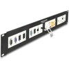 Moduł Easy45 krosownica 19″, wycięcie 4 x 90,5 x 45,2 mm 2U, czarna Delock 81378