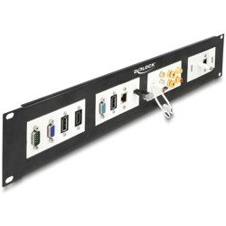 Moduł Easy45 krosownica 19″, wycięcie 4 x 90,5 x 45,2 mm 2U, czarna Delock 81378