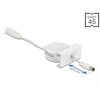 Moduł Easy45 kabel zasilania zwijany DC 5,5 x 2,1 mm żeński / męski biały Delock 81377