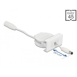 Moduł Easy45 kabel zasilania zwijany DC 5,5 x 2,1 mm żeński / męski biały Delock 81377