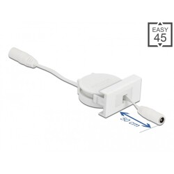 Moduł Easy45 kabel zasilania zwijany DC 5,5 x 2,1 mm żeński / żeński biały Delock 81376