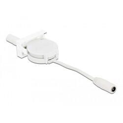 Moduł Easy45 kabel zasilania zwijany DC 5,5 x 2,1 mm żeński / żeński biały Delock 81376