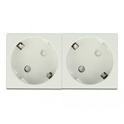 Moduł Easy45 uziemione gniazdo 2-drożne zasilania z ustawieniem 45° 45 x 45 mm Delock 81423