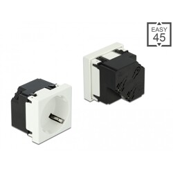 Moduł Easy45 uziemione gniazdo zasilania do podwójnego 45 x 45 mm Delock 81422