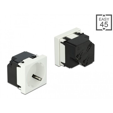 Moduł Easy45 uziemione gniazdo zasilania do podwójnego 45 x 45 mm Delock 81422