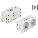 Moduł Easy45 uziemione gniazdo zasilania rozszerzalne do podwójnego, z ustawieniem 45° 45 x 45 mm Delock 81426
