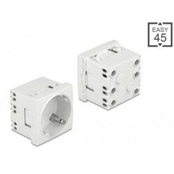 Moduł Easy45 uziemione gniazdo zasilania rozszerzalne, z ustawieniem 45° 45 x 45 mm Delock 81425