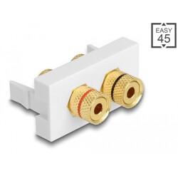 Moduł Easy45 2 x złącza zaciskowe, pierścień czarny / czerwony, 22,5 x 45 mm Delock 81397
