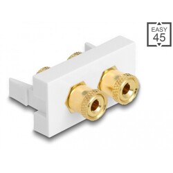 Moduł Easy45 2 x złącza zaciskowe, pierścień czarny / czerwony, 22,5 x 45 mm Delock 81398