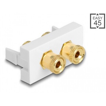 Moduł Easy45 2 x złącza zaciskowe, pierścień czarny / czerwony, 22,5 x 45 mm Delock 81398
