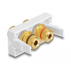 Moduł Easy45 2 x złącza zaciskowe, pierścień czarny / czerwony, 22,5 x 45 mm Delock 81398