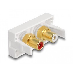 Moduł Easy45 2 x złącze żeńskie RCA, pierścień czarny / biały, 22,5 x 45 mm Delock 81396