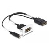 Moduł Easy45 DisplayPort 4K 60 Hz z zasilaniem DC 2,1 x 5,5 mm i krótkim kablem, 22,5 x 45 mm Delock 81385