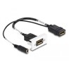 Moduł Easy45 DisplayPort 4K 60 Hz z zasilaniem DC 2,1 x 5,5 mm i krótkim kablem, 22,5 x 45 mm Delock 81385