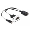 Moduł Easy45 HDMI 4K 60 Hz z zasilaniem DC 2,1 x 5,5 mm i krótkim kablem, 22,5 x 45 mm Delock 81384