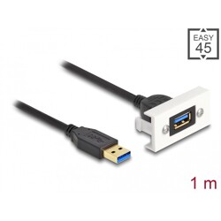 Moduł Easy45 USB 5 Gbps Typu-A żeńskie na USB Typu-A męskie z krótkim kablem, 22,5 x 45 mm Delock 81399