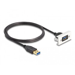 Moduł Easy45 USB 5 Gbps Typu-A żeńskie na USB Typu-A męskie z krótkim kablem, 22,5 x 45 mm Delock 81399