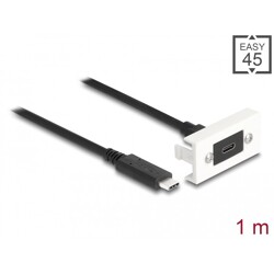 Moduł Easy45 USB SuperSpeed 10 Gbps (USB 3.2 Gen 2) USB Type-C™ żeńskie na USB Type-C™ męskie z krótkim kablem, 22,5 x 45 mm Del