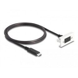 Moduł Easy45 USB SuperSpeed 10 Gbps (USB 3.2 Gen 2) USB Type-C™ żeńskie na USB Type-C™ męskie z krótkim kablem, 22,5 x 45 mm Del