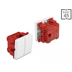 Przełącznik Easy45 2-klawiszowy podtynkowy 1-obwód 1-stan 45 x 45 mm biały Delock 81363
