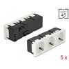 Easy45 uziemione gniazdo potrójne zasilania z ustawieniem 45° 45 x 45 mm 5 sztuk Delock 81323