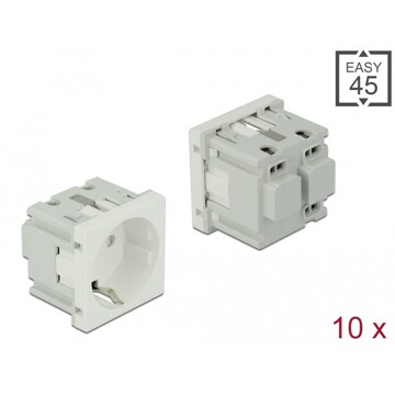 Easy45 uziemione gniazdo zasilania 45 x 45 mm 10 sztuk Delock 81320