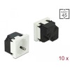 Easy45 uziemione gniazdo zasilania do podwójnego 45 x 45 mm 10 sztuk Delock 81321
