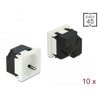Easy45 uziemione gniazdo zasilania do podwójnego 45 x 45 mm 10 sztuk Delock 81321