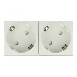 Easy45 uziemione gniazdo zasilania rozszerzalne do podwójnego, z ustawieniem 45° 45 x 45 mm 5 sztuk Delock 81325