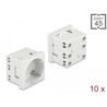 Easy45 uziemione gniazdo zasilania rozszerzalne, z ustawieniem 45° 45 x 45 mm 10 sztuk Delock 81324