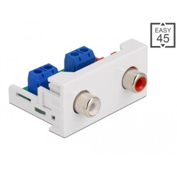 Moduł 2 x RCA Easy45 port żeński 22,5 x 45 mm Delock 81338