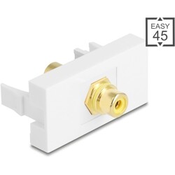 Moduł Easy45 Cinch gniazdo do Cinch gniazdo pozłacane żółte / białe Delock 90859