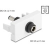 Moduł Easy45 DC 5,5 x 2,1 mm gniazdo do DC 5,5 x 2,1 mm wtyk białe Delock 90862