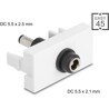 Moduł Easy45 DC 5,5 x 2,1 mm gniazdo do DC 5,5 x 2,5 mm wtyk białe Delock 90863