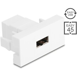 Moduł Easy45 EASY-USB 2.0 Typ-A gniazdo do EASY-USB Typ-A gniazdo białe Delock 90866