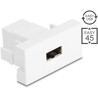 Moduł Easy45 EASY-USB 2.0 Typ-A gniazdo do EASY-USB Typ-A gniazdo białe Delock 90866
