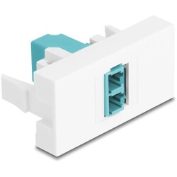 Moduł Easy45 gniazdo LC Duplex do gniazda LC Duplex aqua / białe Delock 90845