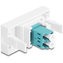 Moduł Easy45 gniazdo LC Duplex do gniazda LC Duplex aqua / białe Delock 90845