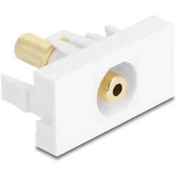 Moduł Easy45 gniazdo mini jack 3,5 mm 3-pin do gniazda mini jack 3,5 mm 3-pin pozłacane białe Delock 90843