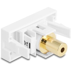 Moduł Easy45 gniazdo mini jack 3,5 mm 4-pin do gniazda mini jack 3,5 mm 4-pin pozłacane białe Delock 90841