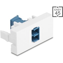 Moduł Easy45 LC Duplex gniazdo do LC Duplex gniazdo z osłoną lasera wewnętrzna niebieska / biała Delock 90876