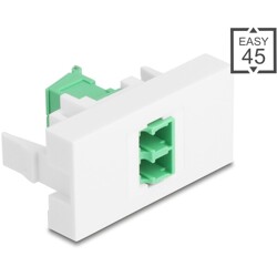 Moduł Easy45 LC Duplex gniazdo do LC Duplex gniazdo z osłoną lasera wewnętrzna zielona / biała Delock 90875