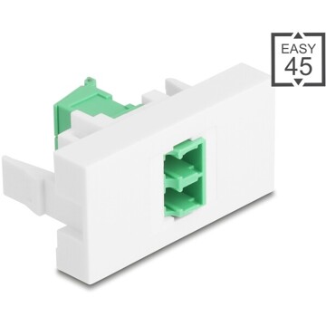 Moduł Easy45 LC Duplex gniazdo do LC Duplex gniazdo z osłoną lasera wewnętrzna zielona / biała Delock 90875